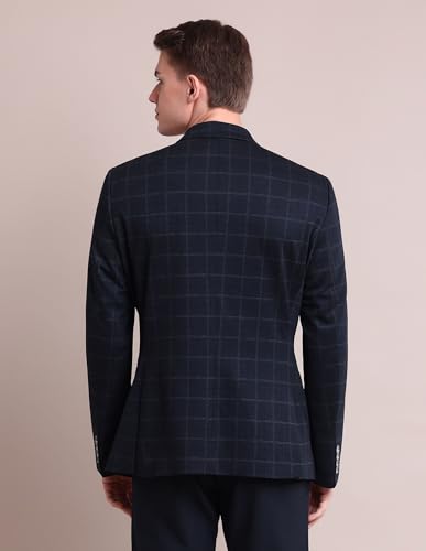 Image of Arrow Men's Regular Fit Checkered Blazer - Single Breasted, Button Closure Stylish Blazer for Men
