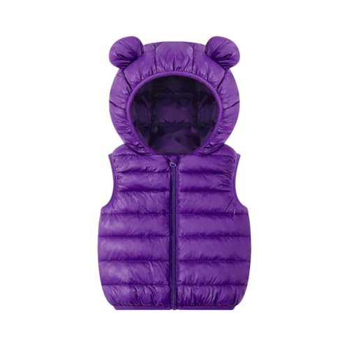 Hotfiary Toddler Vests for Girls Boys Padded Sleeveless Jackets Winter Puffer Outerwear Faux-Down Packable Kids Hoodies 1-7Y