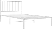 Vista 4 de Metal Bed Frame with Headboard Bed Frame Full Platform Bed Full Metal Bed Frames Full Bed Frame with Headboard White 39.4"x78.7