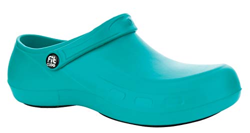 FitClog - Power - Calzado especializado Certificado - diseñado para largas Horas diarias de Trabajo.(Negro) (38 EU, Turquesa)