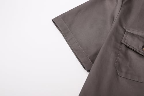 Image of SANGTREE Summer Button Down Shirts Cottn Tops for Men Women Boy Girl