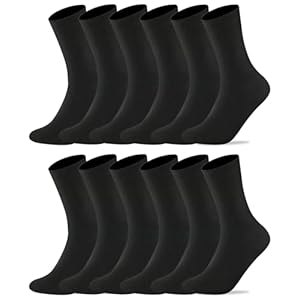 HAGOT 6 Paar Socken Herren Damen Baumwolle Herrensocken, Schwarz Weiß Sport Socks, Socken Herren & Damen, Schwarz Business Socken Baumwolle, Atmungsaktive, 43-46