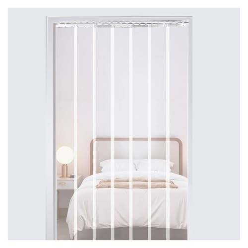 QHLTY Cortina De Tiras Plástico, Persianas Verticales PVC Lama, Panel Congelador para Puertas, Almacén, Garaje, Enfriadores, Comercial(165x300cm)