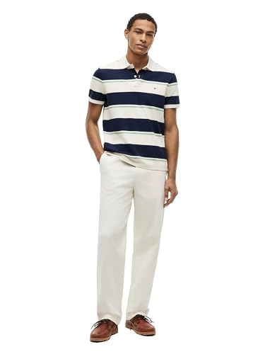 Image of Tommy Hilfiger Men's Short Sleeve Polo Shirts in Regular Fit With Stretch and Organic Pique Cotton