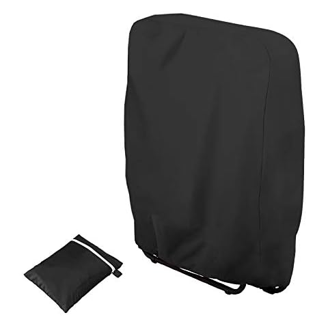 Folding Reclining Chair Cover Waterproof, UV Resistant Chair Covers Heavy Duty Rip Proof for Home Garden Furniture Protect (Black) Cover