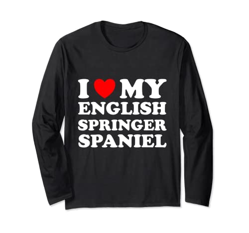 Dog Lovers Heart I Love My English Springer Spaniel Manche Longue