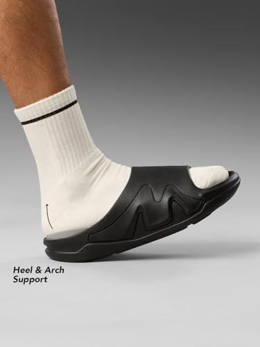 Image of The Souled Store Slides 2.0: Men and Boys Slip On Sliders Streetwear High Density EVA Cushioned EVA Sole Durable Outsole Slip On Construction Lightweight and Arch Support