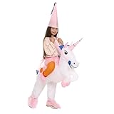 AirSuit® Disfraz de Unicornio Hinchable para Niños | Talla 90 a 120cm | Disfraz para Fiestas de Disfraces | Fabricado en Poliéster de Alta Resistencia | Sistema de Hinchado Incluido | OriginalCup®