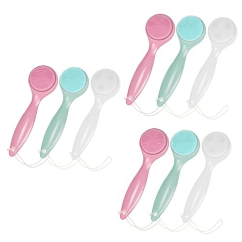 Brosse de nettoyage manuelle silicone pour visage à utiliser sous la douche pour un massage relaxant