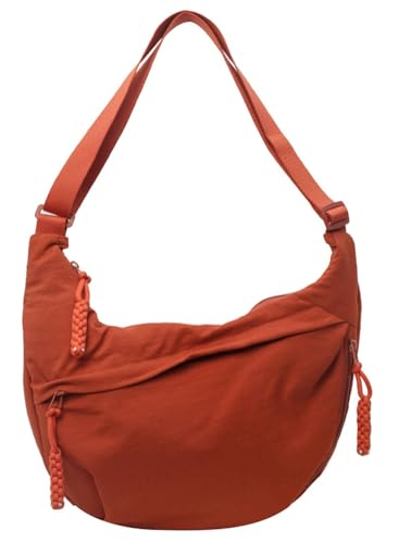 Image of Hobo Bag for Women Men Crescent Shoulder Bag Retro Nylon Canvas Crossbody Bag Slouchy Corduroy Dumpling Bag Purse | Retro