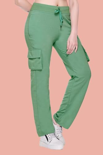Image of White Moon Women's 4 Pocket Cargo Joggers for Gym - Comfortable Track Pants for Women, Cotton Jogger Combo Pack of 2, Ideal Track Pants for Women, Cargo Joggers for Everyday Wear