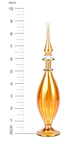 NileCart Large Egyptian Perfume Bottle, Honey Color, Oval Shape, 9 in. - image 3