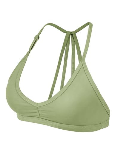 Image of YEOREO CoreFlex Workout Sports Bras for Women Padded Strappy Open Back Gym Bra Light Impact Criss Cross Yoga Crop Top