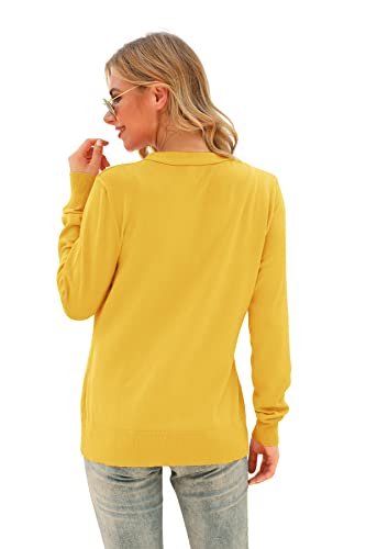 Image of VIISHOW Women Long Sleeve Button Down V Neck Lightweight Basic Knit Sweater Cardigan