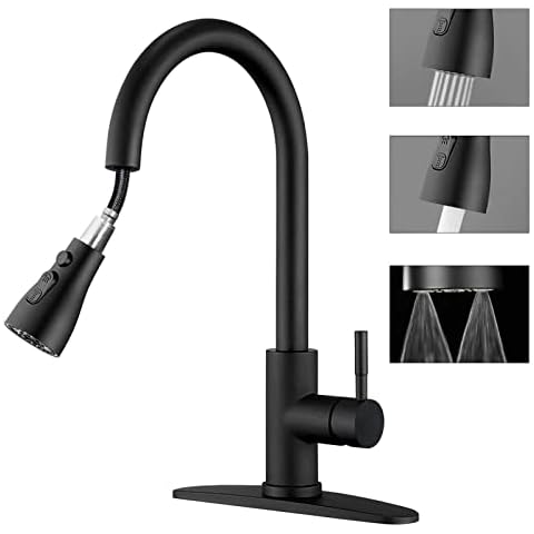 Grifo Cocina Extraible de Alta Presión 3 Modos (Negro Mate) Cover