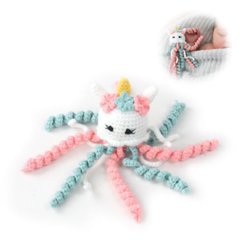 Handmade Crochet Octopus for NICU Baby &amp; Preemies, Gifts for Baby (White)