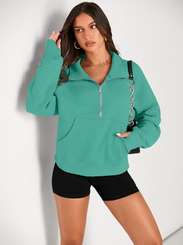 Image of AUTOMET Womens Sweatshirts Half Zip Cropped Pullover Fleece Quarter Zipper Hoodies 2026 Fall Fashion Outfits Clothes
