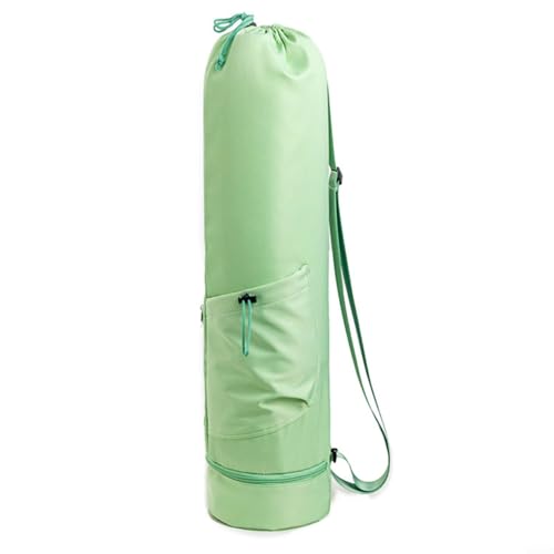 EXTRWORY Bolsa compacta para esterilla de yoga, bolsa impermeable con correa ajustable y soporte para botella de agua para fitness, ejercicio, pilates, gimnasio, deportes al aire libre (verde)