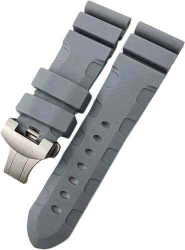 Bracelet caoutchouc 24mm submersible et souple pour montre bleu-vert