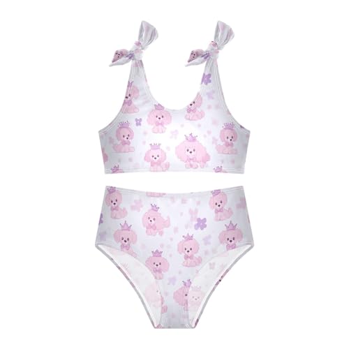 Wusikd Cute Pink Crowns Girls Swimsuits Two Piece Bows Swimwear Bikini Set for for Girls Size 3T3