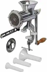 Máquina De Moer Carne Manual N10 Aluminio Multiuso Com Acessórios Para Embutidos E Biscoitos