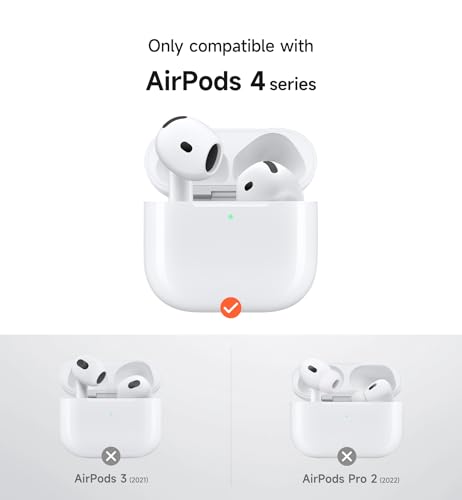 SURITCH Magnetic Cases for AirPods 4 Earbuds, Compatible with MagSafe, Shockproof Cases for AirPods 4th Generation, Rugged Protective Cover with Secure Lock & Carabiner & Cleaning Kit, Black by SURITCH - Image 2