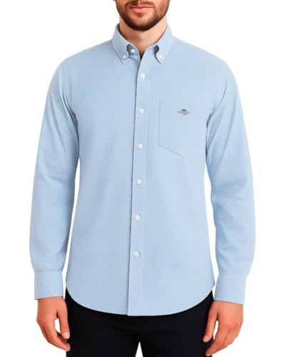 GANT Reg Micro Print chemise homme anti-plis coupe droite respirante