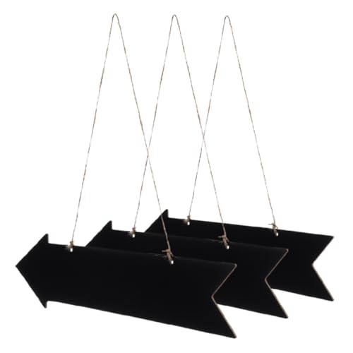 MUCKLILY 3pcs Wooden Chalkboard Signs for Weddings Parties and Home Decor Hanging Arrow Message Boards Smooth and Construction