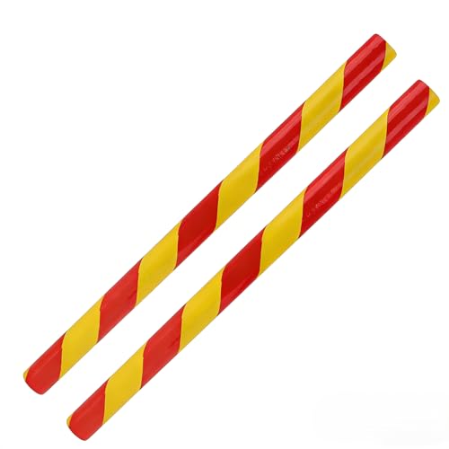 Traditional Chinese Folk Art Dance Props - Chaoshan Yingge Mallets (Pair) (red&yellow)
