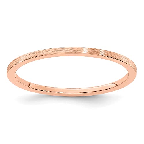 Wedding Band Ring Band 14K Rose Gold Stackable Expressions Women's Flat Satin
