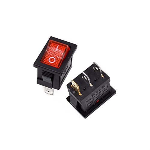 Interrupteur à bascule KCD1 vert 3 broches avec lampe témoin 6A 250V AC