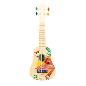 Janod – Ukelele de Madera Gioia – Instrumento Musical Infantil – Juguete de Imitación y Estímulo Musical – Pintura al Agua – A Partir de 3 Años, J07652