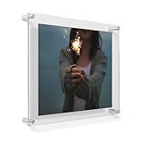Wexel Art 12x15-Inch Double Panel Clear Acrylic Floating Frame with Silver Hardware for Up to 9x12-Inch Art & Photos