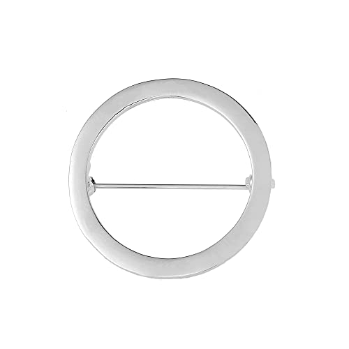 Image of Simple Geometry Circle Brooch Pin for Women Shape Shawl Scarf Buckle Women Suit Brooch Pins Jewelry (Golden)