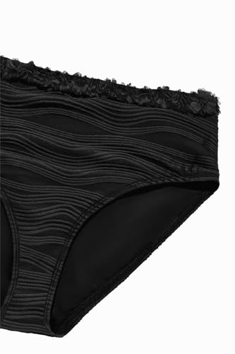 Image of High Waisted Bandeau Bikini Set - Women Strapless Two Piece Swimsuits Ribbed Longline Full Coverage Bathing Suits Swimwear