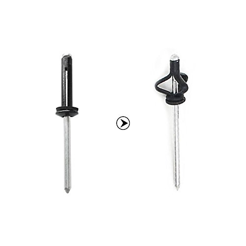 DECDEAL 20 PCS Black Tri Grip Rivet Deep Water Grip longo Tri-Grip Tri-Fold Tri Bulbo Montagem Rivet