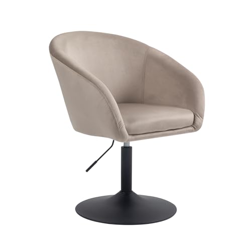 Preisvergleich Produktbild SVITA Jamaika Loungesessel Cocktailsessel Barsessel Clubsessel Polsterstuhl Tellerfuß mit Armlehnen Samt Taupe