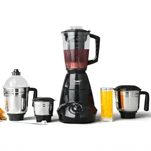 Prestige Iris Plus 750 W Mixer Grinder With 4 Jars (3 Stainless Steel Jars+ 1 Juicer Jar) 4 Super Efficient Stainless Blades 2 Years Warranty Black, 750 watts