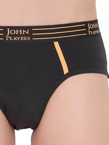 Image of John Players Pack of 2 Cotton Brief Underwear for Men with Striped Waistband