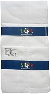 S4S Men's 100% Cotton Premium Collection Handkerchiefs (White_46X46 CM)