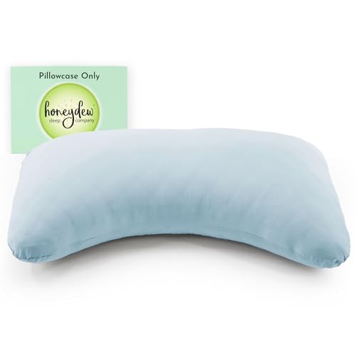 Image of Honeydew Queen Side Pillow Case - Fits The Scrumptious and Essence Curved Pillows for Side Sleeping - Comfortable and Soft Cooling Viscose Made from Bamboo Fabric - Queen Size (Coastal Blue)