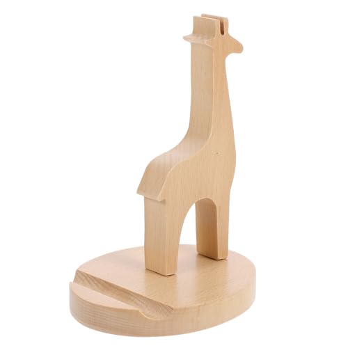 DOITOOL Soporte Móvil de Escritorio de Madera Creativo con Forma de Jirafa Soporte Estable para Teléfono Mesa para Hogar y Oficina