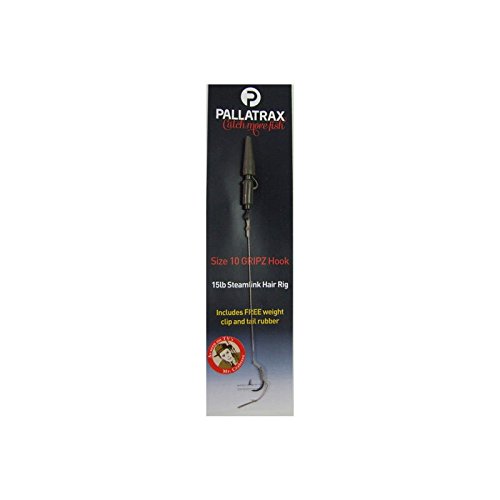 Pallatrax Gripz Wide Gape Hair Rig (Braid, Fluorocarbon, Steamlink) (Size 8-15lb Steamlink)