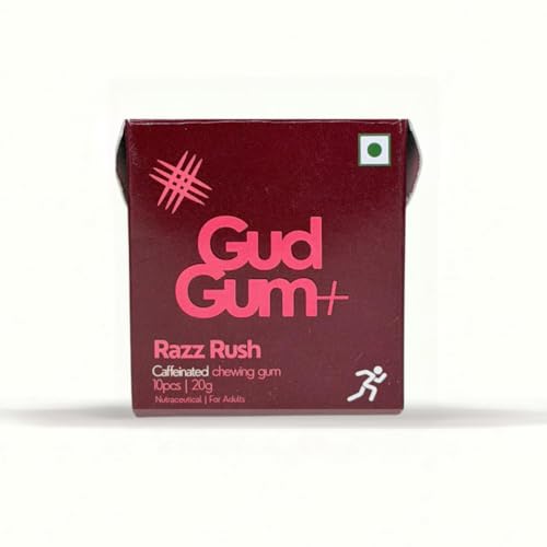 Image of Gud Gum Caffeine Gum Variety Pack with Xylitol - 4 Pack Assorted Flavors (Cola, Raspberry, Cold Coffee, Mint) - Sugar-Free, Fast-Acting Energy Gum for Focus, Alertness & On-the-Go Boost