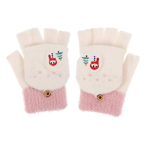 Adorable Women Warm Gloves Winter Knitted Gloves Boys and Girls Fingerless Style