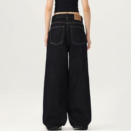 Fashionable Casual Unisex Jeans Black Urban Street Style Loose Wide Leg Pants Suitable for Both Men and Women 5