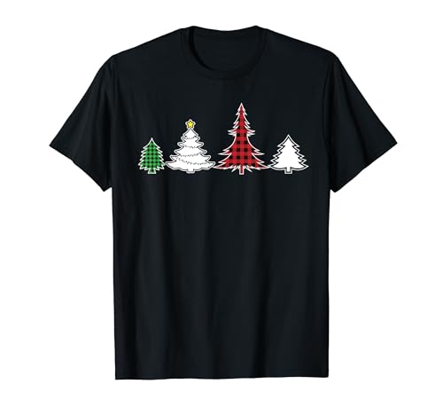 Plaid Christmas Festive Plaid Holiday Trees T-Shirt