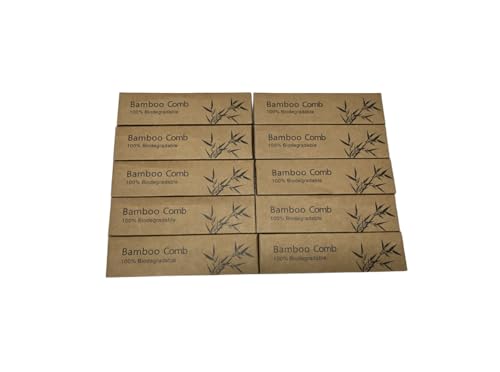 Natural Anti-static Bamboo Wooden Hair Comb - 10 Pack for Men & Women