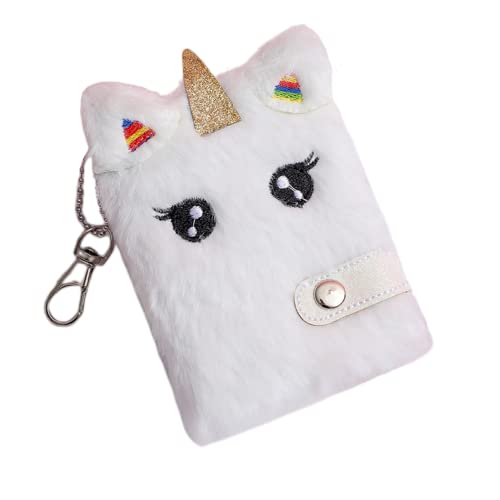 Cute Animal Unicorn Plush Mini Pocket Notebook With Keychain, Kids Girls Boys Writing Drawing Pad Personal Journal Diary Notepad With Blank Inner Papers(2.75’’X3.93’’, 80Sheets/160Pages) #TOP22