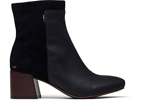 Emmy Black Leather Nubuck Booties